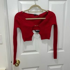 Red crop top